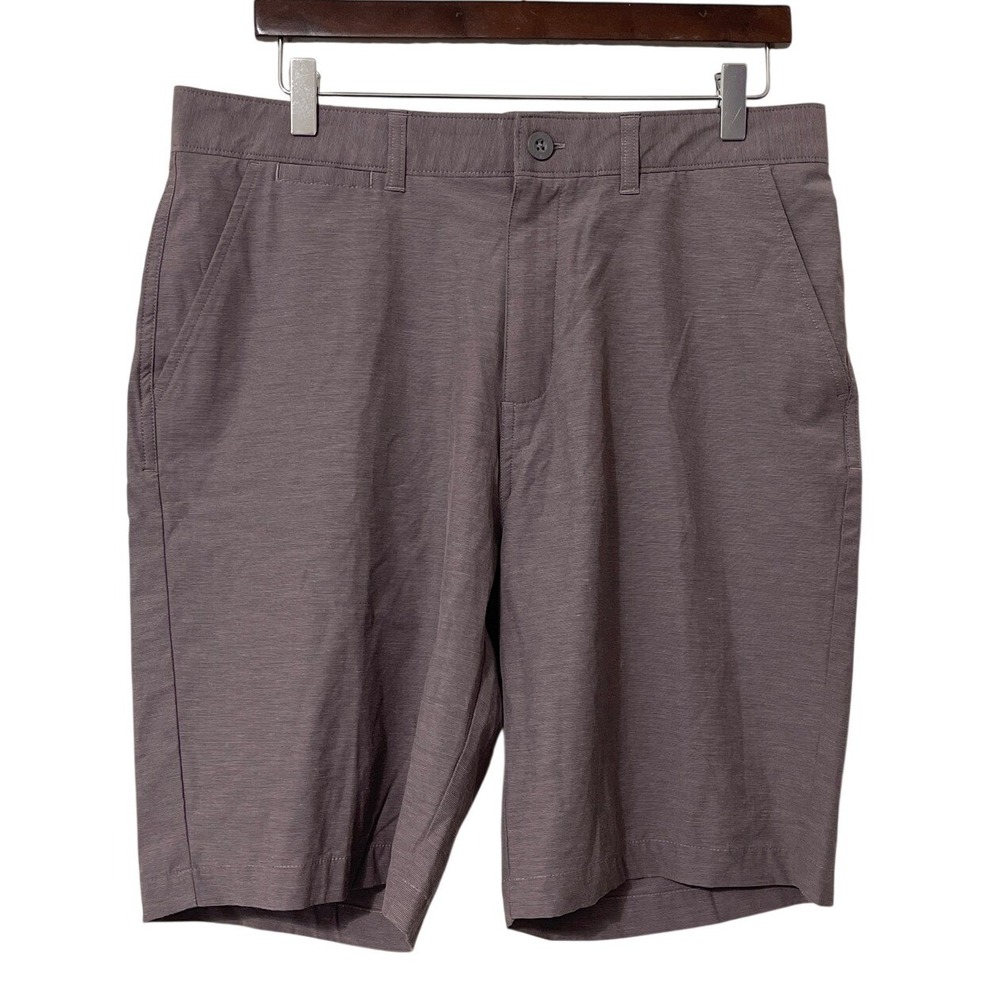 Johnnie O Modern Fit Heathered Gray Shorts 36 Golf Casual Walking Hiking Fishing